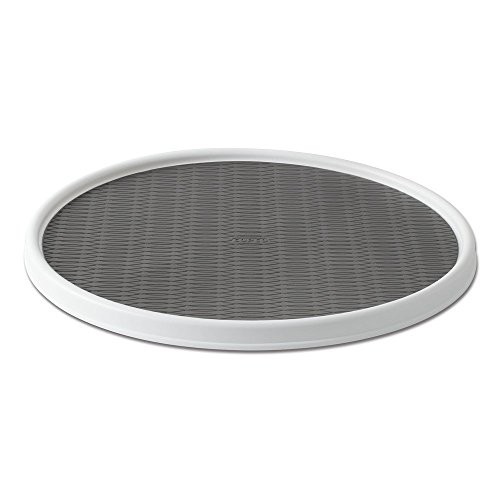 18-Inch Lazy Susan Turntable Organizer, Non-Skid Pantry or Cabinet White/Gray