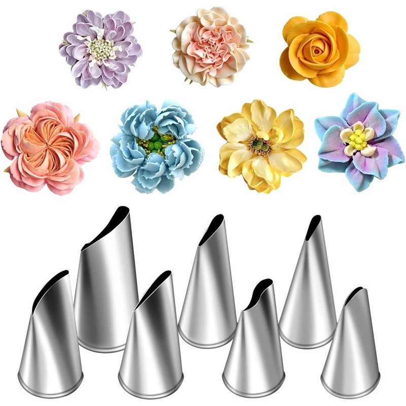 Stainless Steel Cake Decorating Tips Set 7 Pcs Cream Icing Piping Nozzle Fondant