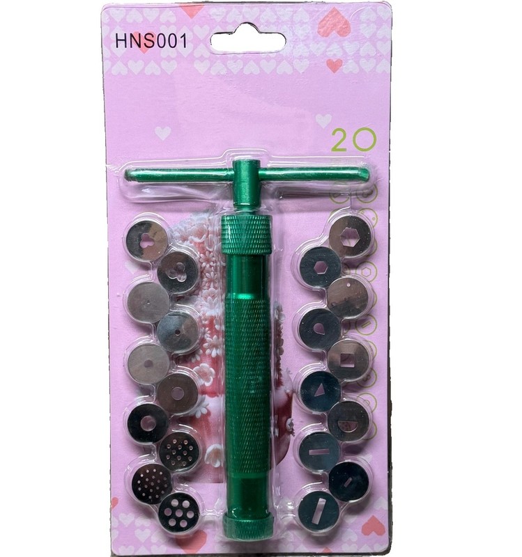 Sugar Paste Extruder Tool 20 Discs Fondant Cake Decorating Sugarcraft Green
