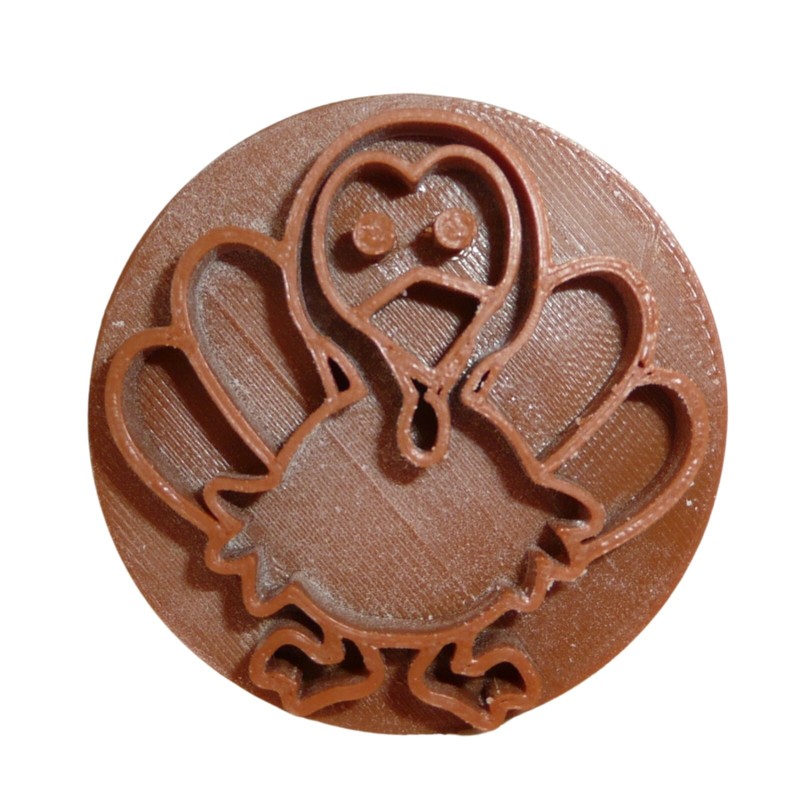 TURKEY CHARACTER THANKSGIVING COOKIE STAMP EMBOSSER MADE IN USA PR5547