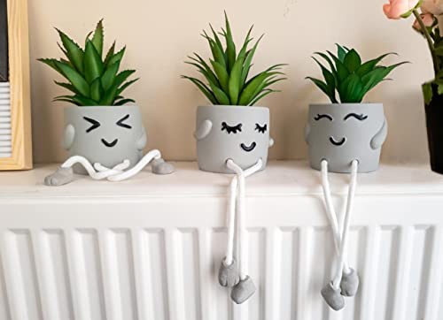 small fake plants office decor - fake succulents collection A (set of 3) gallery