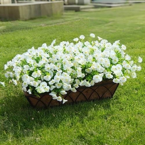 Artificial Fake Flowers For Outdoor Outside Decoration,16 Bundles UV White gallery