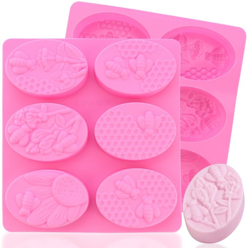 2 Packs 6-Cavity 8.42 x 7.71 x 1.1 inches (21.4 x 19.6 x 2.8 cm), pink