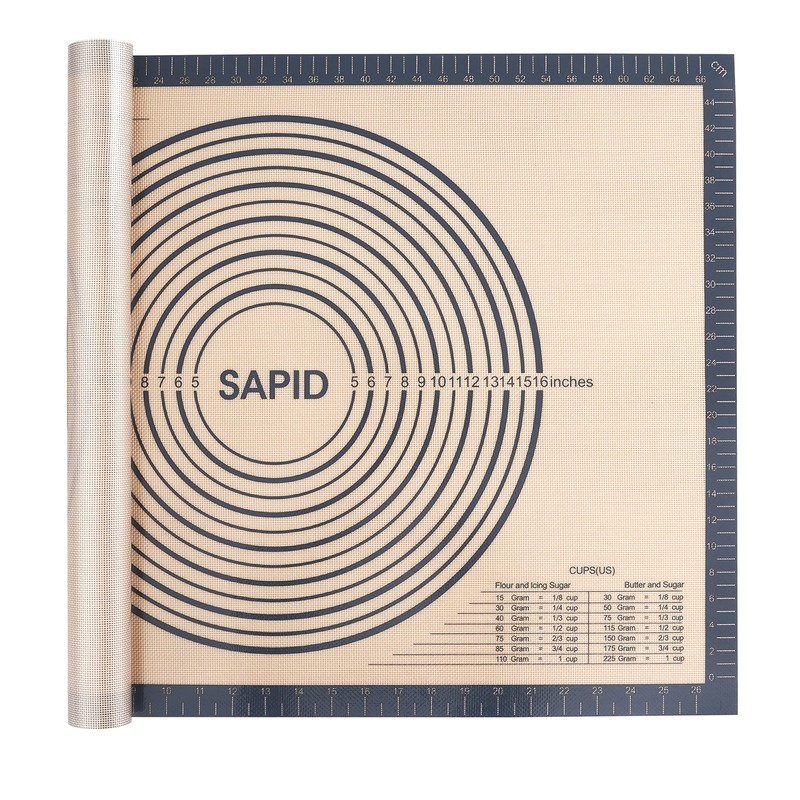 Sapid Extra Thick Silicone Pastry Mat Non-slip with 20"×28", Gray