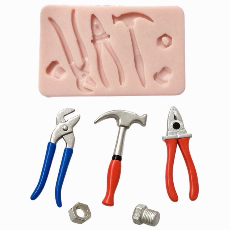Mini Hand tools silicone mold fondant cake decorating food soap cupcake topper