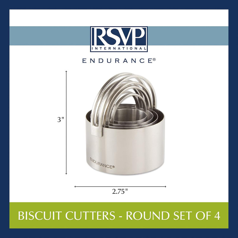 Endurance round Biscuit Cutters - Stainless Steel, Set of 4 | Nest for Easy Stor gallery