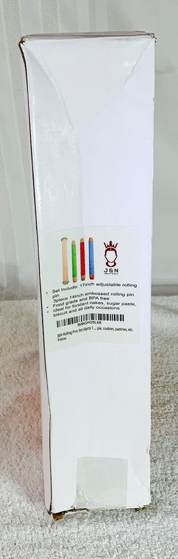 J & N Rolling Pins Set (4 pcs)17 inch adjustable roll 3 pc embossed roll pins  gallery