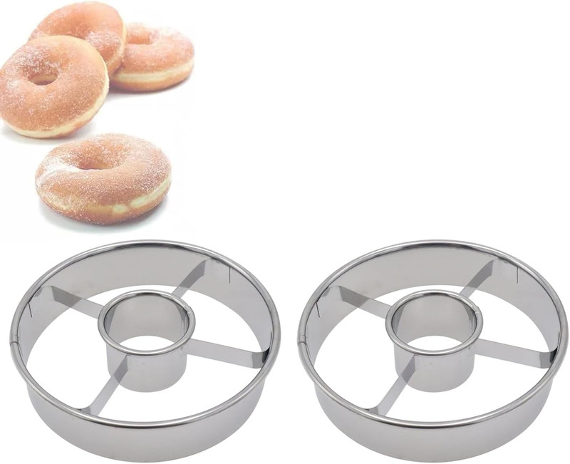 2 Pack Stainless Steel Donut Cutter, 3.86 Inch Doughnut Cutters Mold, Profession gallery