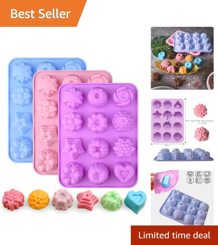 Bpa-Free Silicone Flower Molds Set – Perfect for Chocolates, Jellies, and More