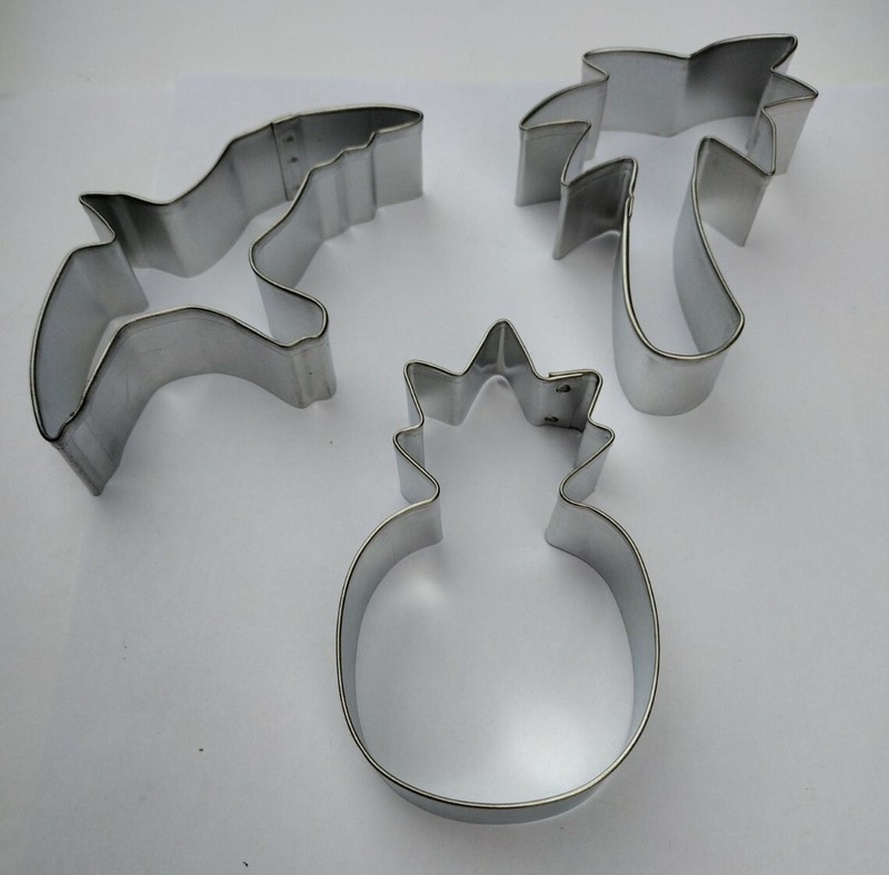 Pineapple Fruit - Seagull Bird - Palm Tree Cookie Cutter 3 pc Set gallery