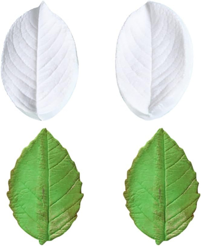 6Pcs Rose Leaves Cutter & Veiner Set Fondant Silicone Mold Rose Leaf Gumpaste Cl gallery