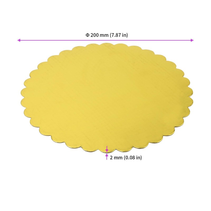 60 PCS Gold Cake Board 8 Inch Round Circle Base Sturdy Cardboard Scalloped gallery
