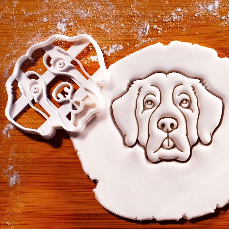 Set of 2 St Bernard Cookie Cutters - Cute dog treats pet adoption vet bakery gallery