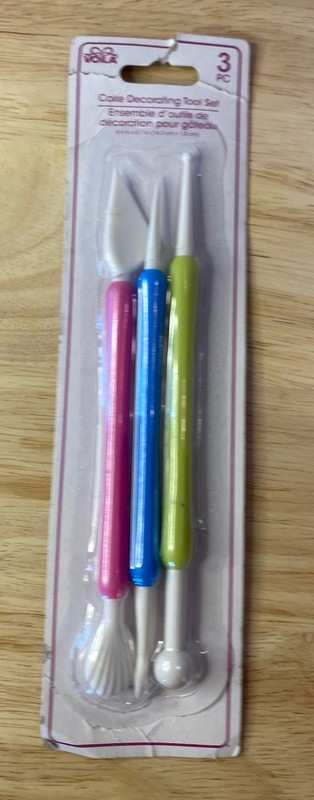 Voila Cake Decorating Tool Set 3 Pc Ball Tool Decorating Pen Knife Needle Tool