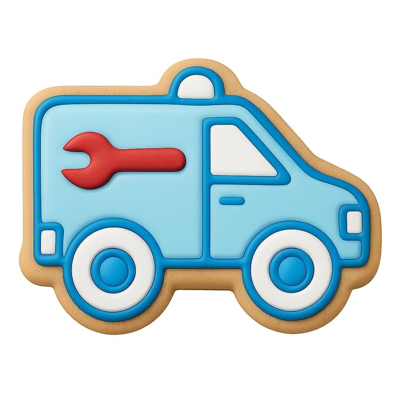 Utility Service Van Cookie Cutter & Stamp - 4x3" Fun Baking Design gallery