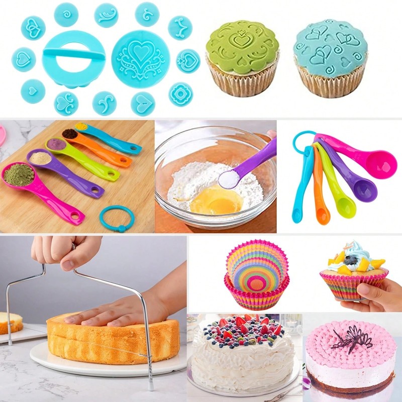 Beginner Cake Decorating Kit Turntable Piping Tools Creative Baking Set Easy Lea gallery
