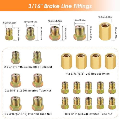 25 ft 3/16inch Copper Coated Brake Line Kit(Includes 24 Fittings and 4 Unions) gallery