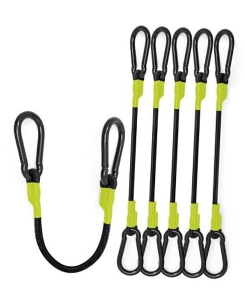 8 Pcs Heavy Duty Carabiner Bungee Cord Outdoor with 60 Inch Heavy Duty-Black