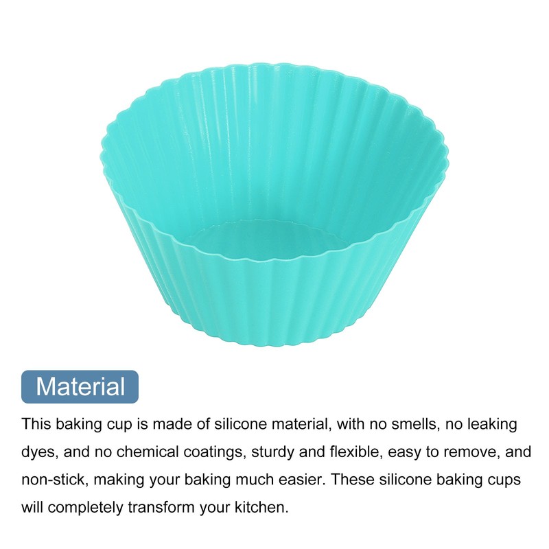 36 Pcs Mint Green Silicone Cupcake Liners Non-Stick Baking Cup for Baking gallery