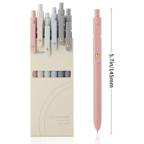 Gel Pens, 6 Pcs 0.5mm Quick Dry Black Ink Pens Fine 6 Pcs Morandi-Black Ink gallery