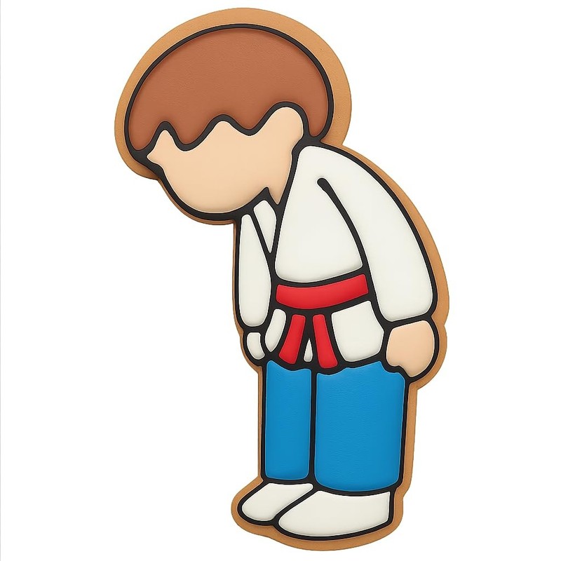 Karate Boy Bowing Cookie Cutter & Stamp, Fondant & Clay - 4x2.3 gallery
