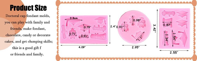 ZiXiang Graduation Silicone Mold Doctoral Cap Silicone Molds Diploma Scroll gallery