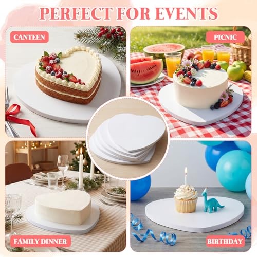 12 Pcs Cake Boards, White Cake Drum 10 inch Heart, 1/2 Thick Drum, Food-Graded gallery