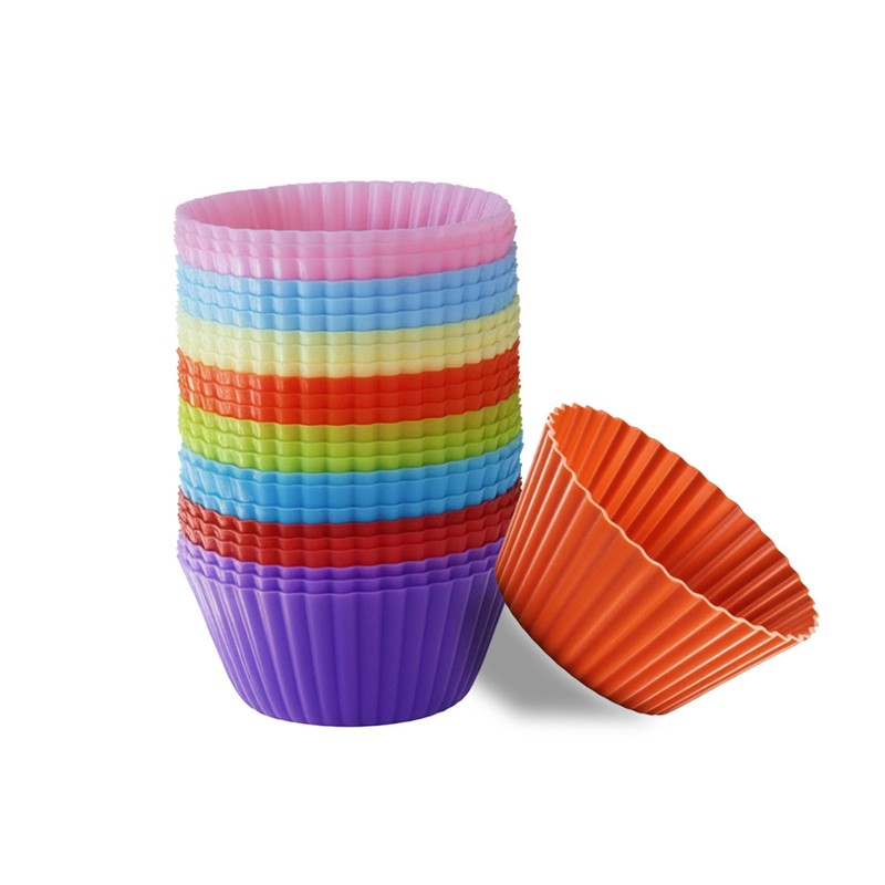 Reusable Silicone Cupcake Liners, BPA Free Silicone Muffin Cups for Baking, O…