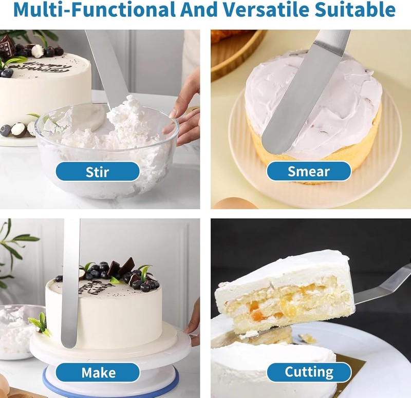 3 PCS Icing Spatulas, Offset Spatula, Stainless Steel Cake Decorating Spatulas S gallery