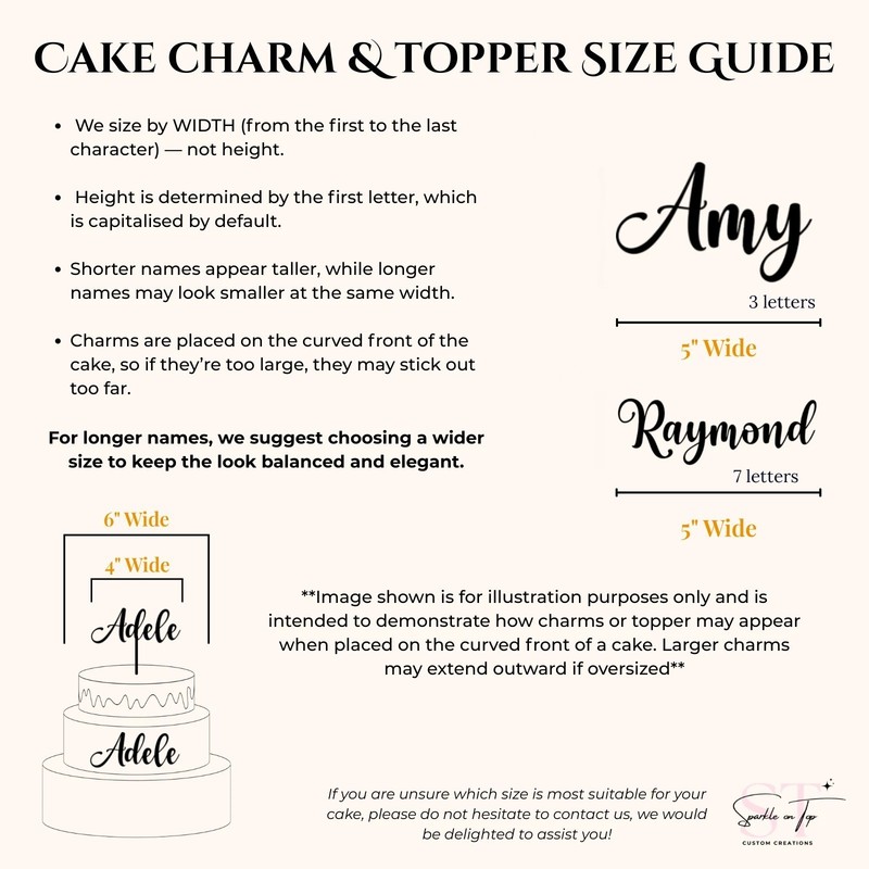Personalised Birthday Cake Charm Name & Age 16th 18th 21st 30th 80th D4 gallery