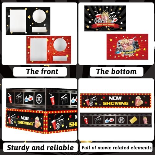 50 Pcs Supplies Snack Trays Theater Snack Boxes Cinema Theme Paper Movie Night gallery