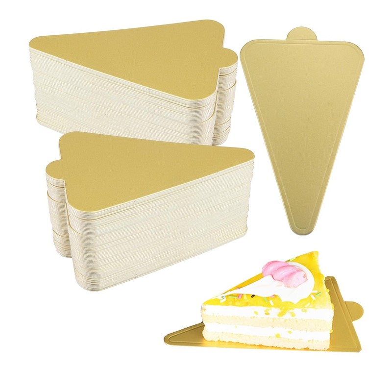 100 PCS 4.7×3 Inch Triangle Mini Cake Boards Cupcake Dessert Display Tray