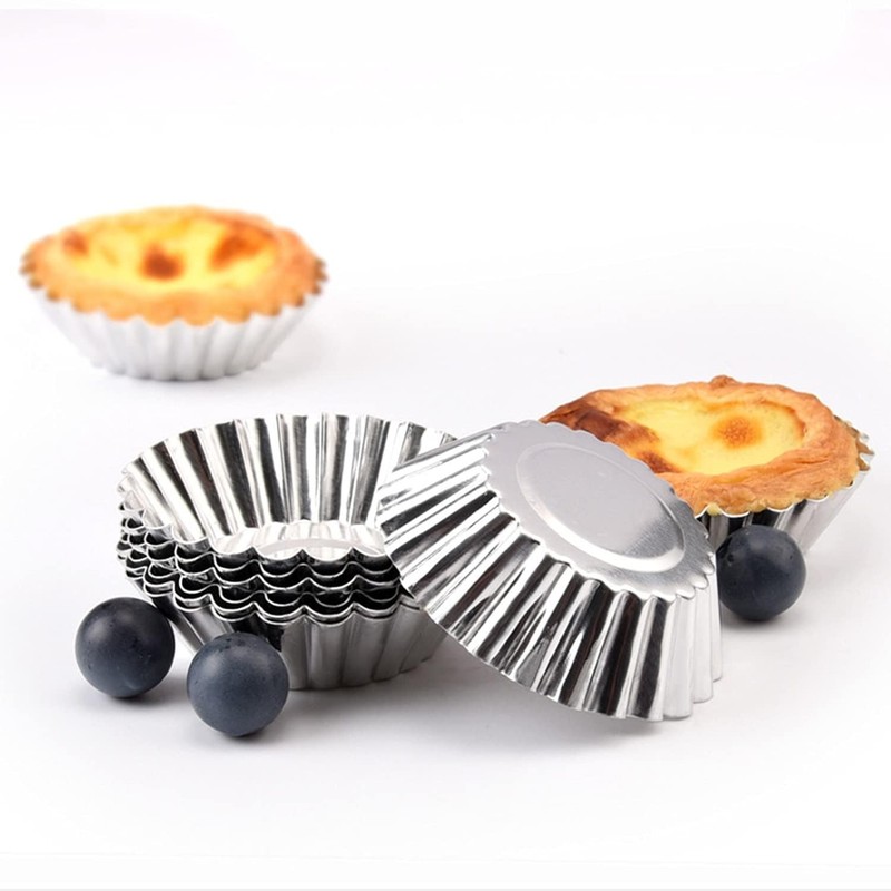 50 Pieces Aluminum Egg Tart Mold Small Tart Pie Tin Mini Cupcake Cake Muffin ... gallery