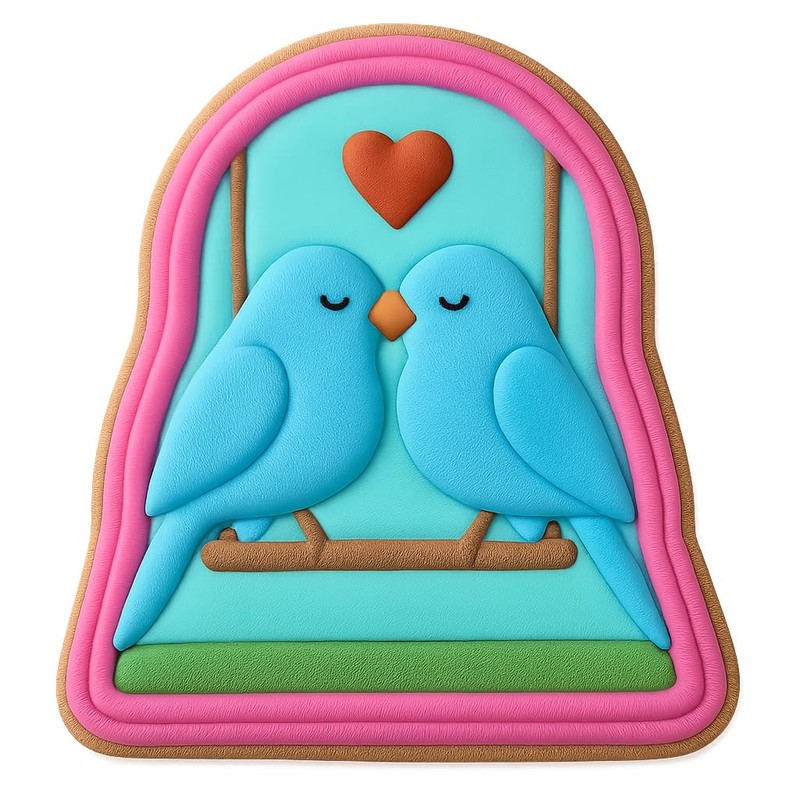 Lovebirds on Swing Cookie Cutter - 4x3.4" Creative Party Baking Fun gallery