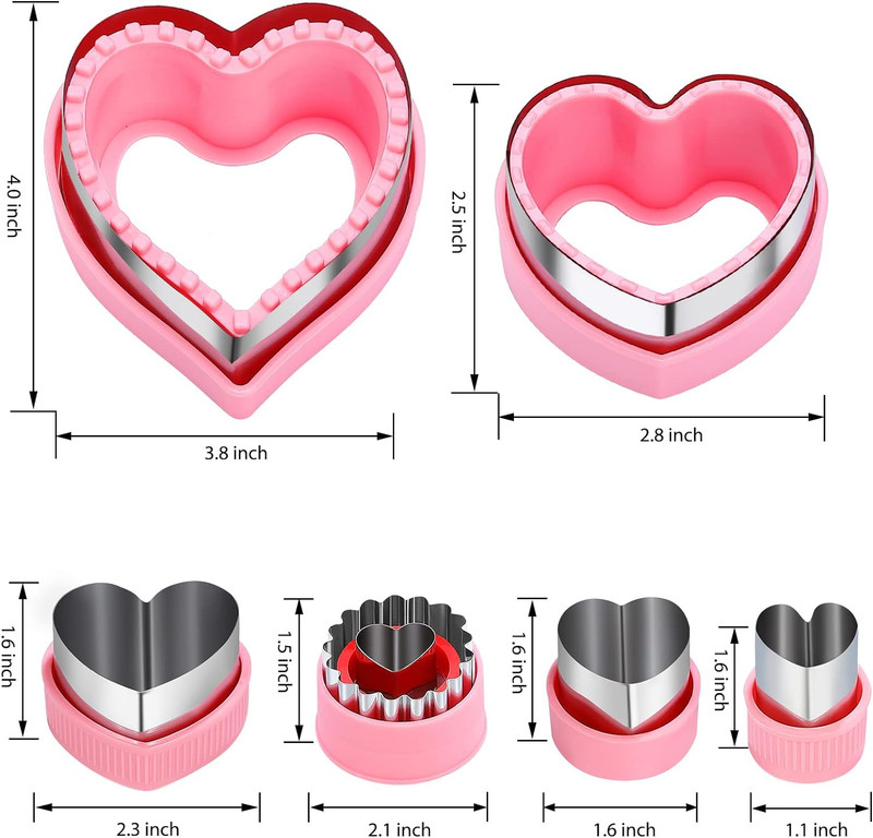 Heart Cookie Cutters Set,6 Pcs Uncrustables Maker Bread Cutters Heart Shapes DIY gallery