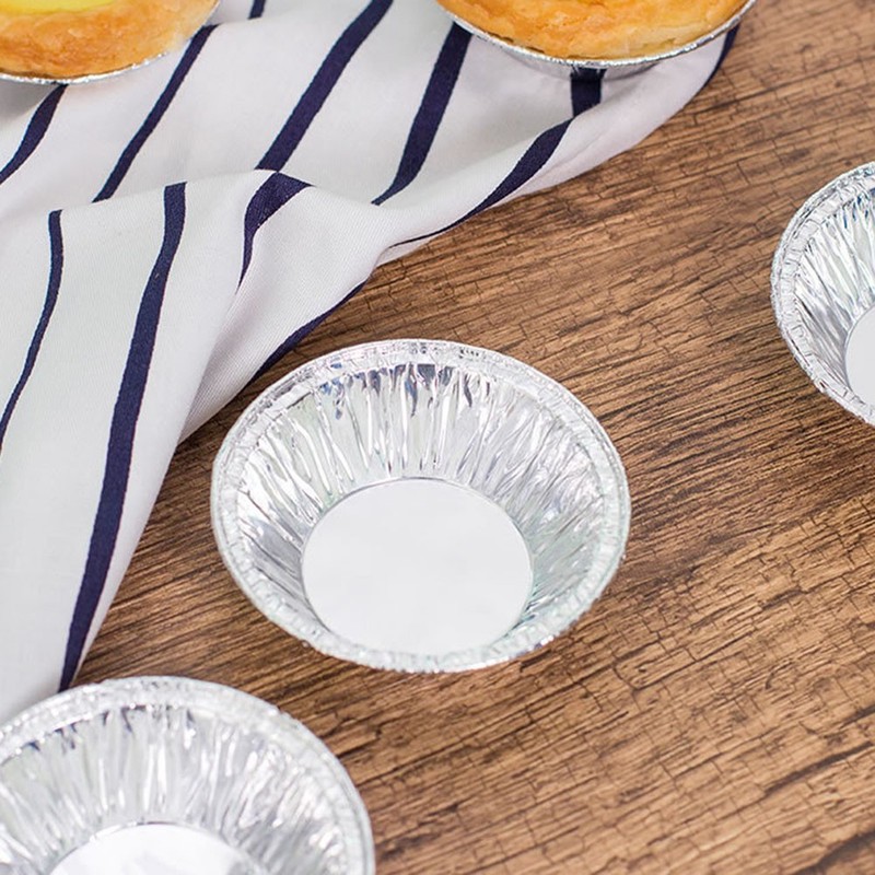 300pcs Disposable Foil Tart Molds 7cm Top Diameter Baking Cups