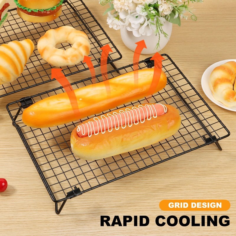 2 Pcs Cooling Racks for Cooking and Baking, 13.4x9.4inch Cookie Cooling Racks... gallery