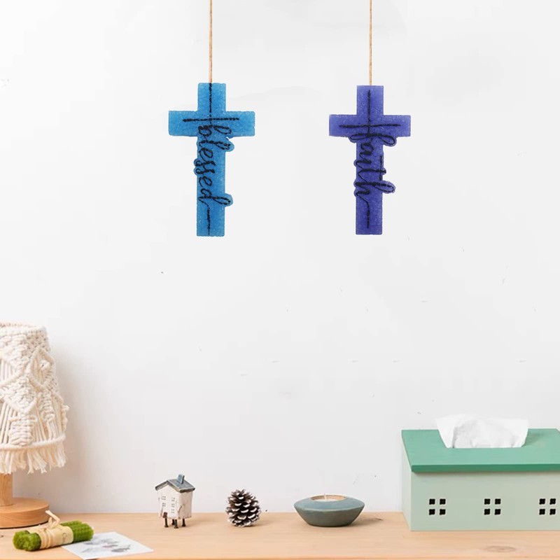 2Pcs Cross Freshie Molds, Blessed and Faith Cross, clear gallery