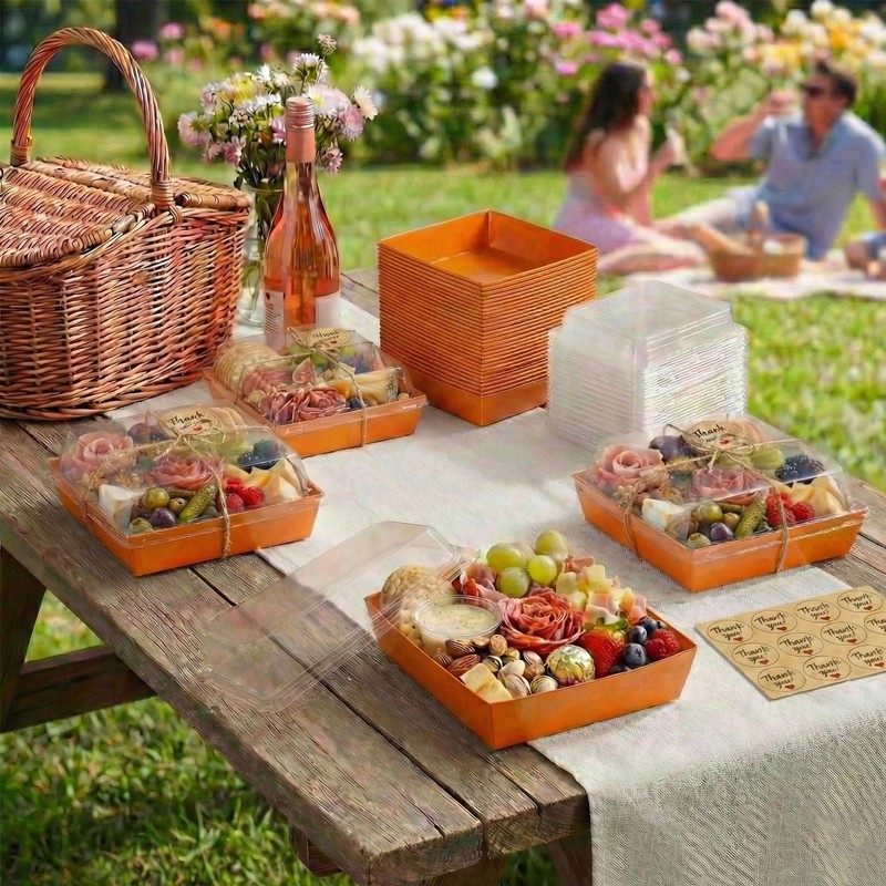 50 Pack Small Charcuterie Boxes with Clear Lids - To Go Mini Charcuterie , Di... gallery