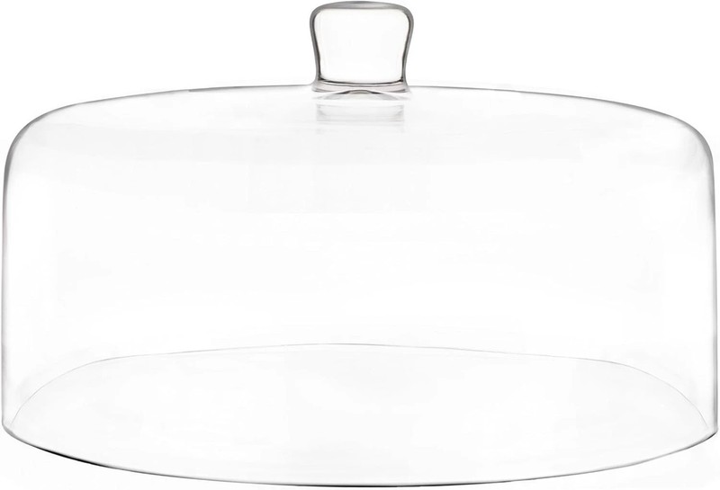Stylish 11" Cake Dome Lid - Crystal Clear Glass, Dishwasher Safe, Modern Design gallery