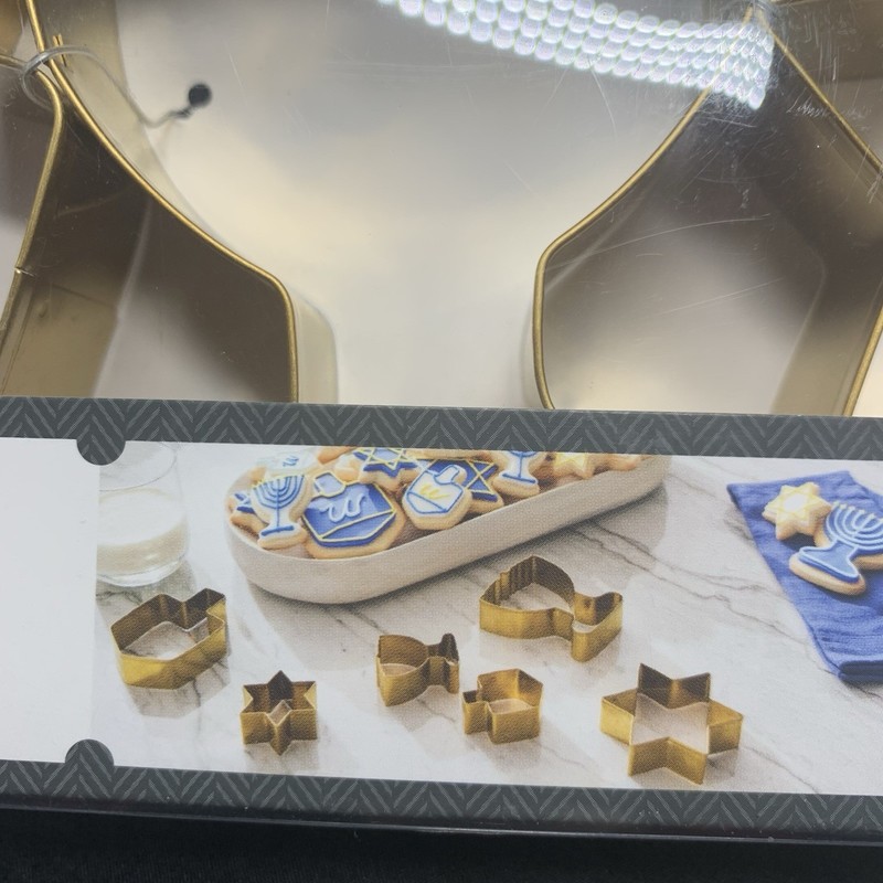 Hanukkah Cookie Cutter Set of 6 Pcs Threshold Stainless Steel Gold Tone gallery