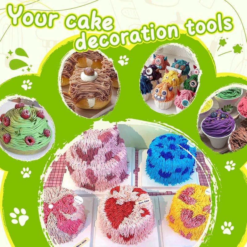 Cake Decorating Tips Set Grass Piping Tips 3pcs Stainless Steel for Cupcakes ... gallery