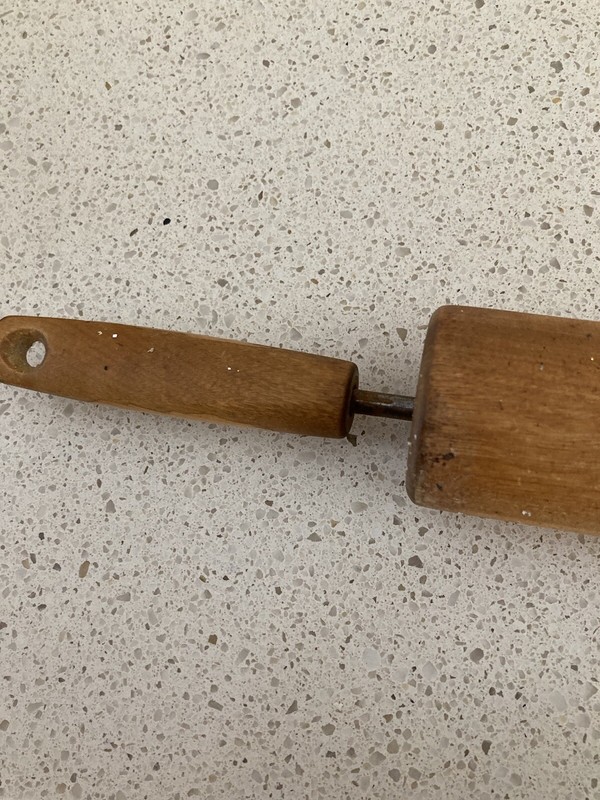 Rolling Pin Wood w/Turn Handles 19.5 Inches Vintage Pre-own gallery