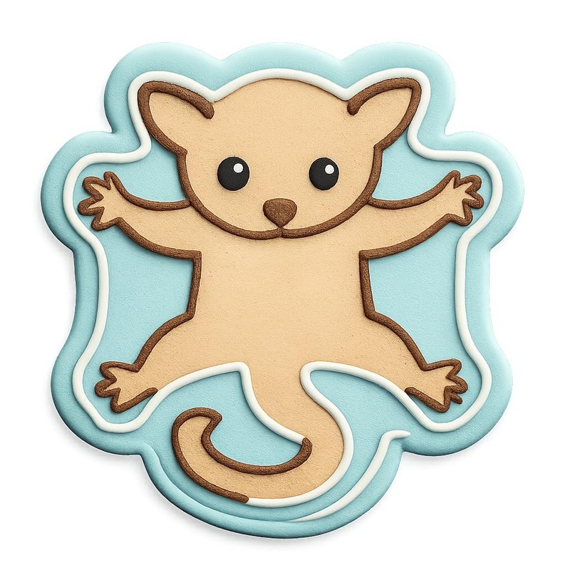 Sugar Glider Cookie Cutter & Stamp, Fondant & Clay – 4×3.6