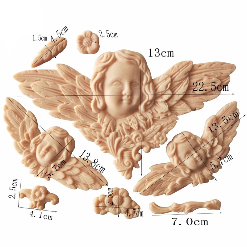 Angel Face with Wings Silicone Mold Fondant Cake Food Safe Topper Mould gallery