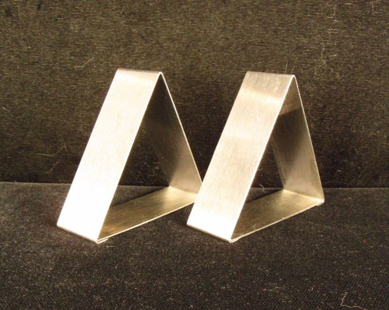 6 Cal. Pan Co. Triangle Stainless Steel Cookie Biscuit Cutters L.A. Calif. gallery