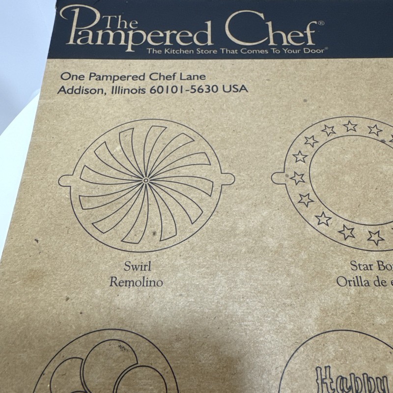Pampered Chef Cake Stencil Set #1535 New Birthday Heart Balloon Celebration gallery