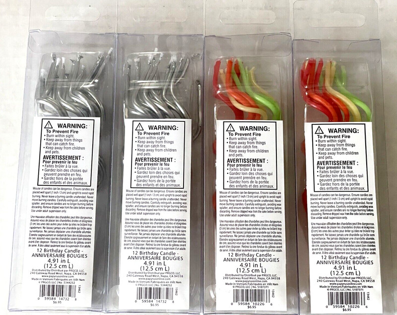 Papyrus 4 Pk Lot Multi Color and Silver Birthday Candles or Anniversary Candles gallery