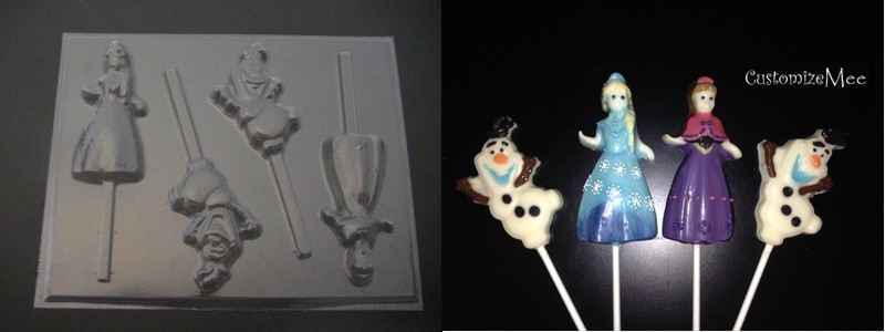 FROZEN Princess ELSA ANNA OLAF Chocolate Candy Soap Lollipop Mold
