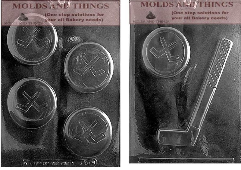Hockey Puck Hockey Stick Chocolate Candy Mold Sports Party Favor DIY